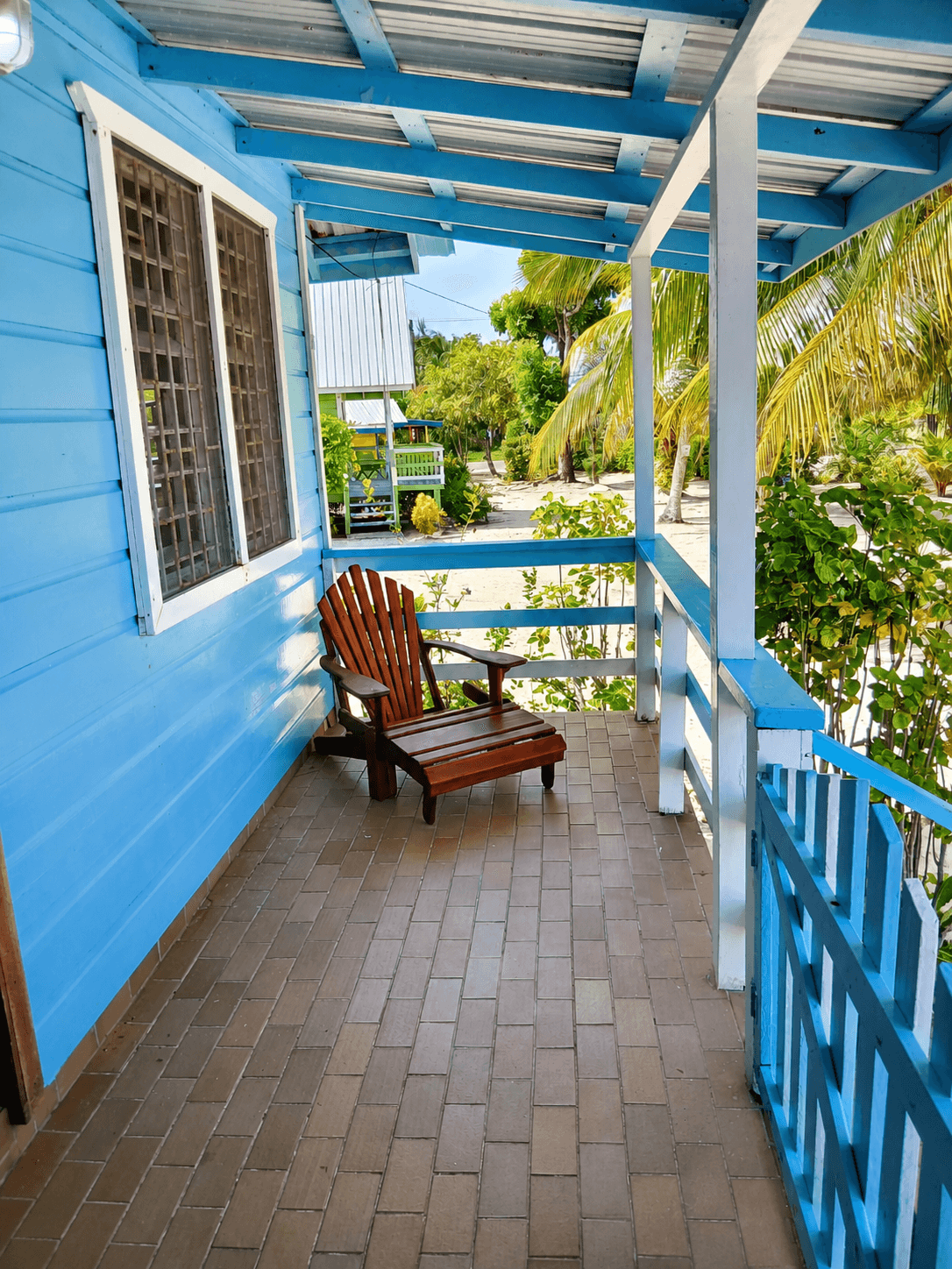 Blue Cabana Playa veranda beside the beach